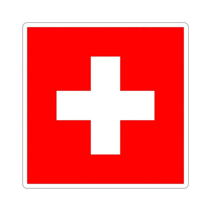 Flag of Switzerland STICKER Vinyl Die-Cut Decal 3 Inch - The Sticker Space