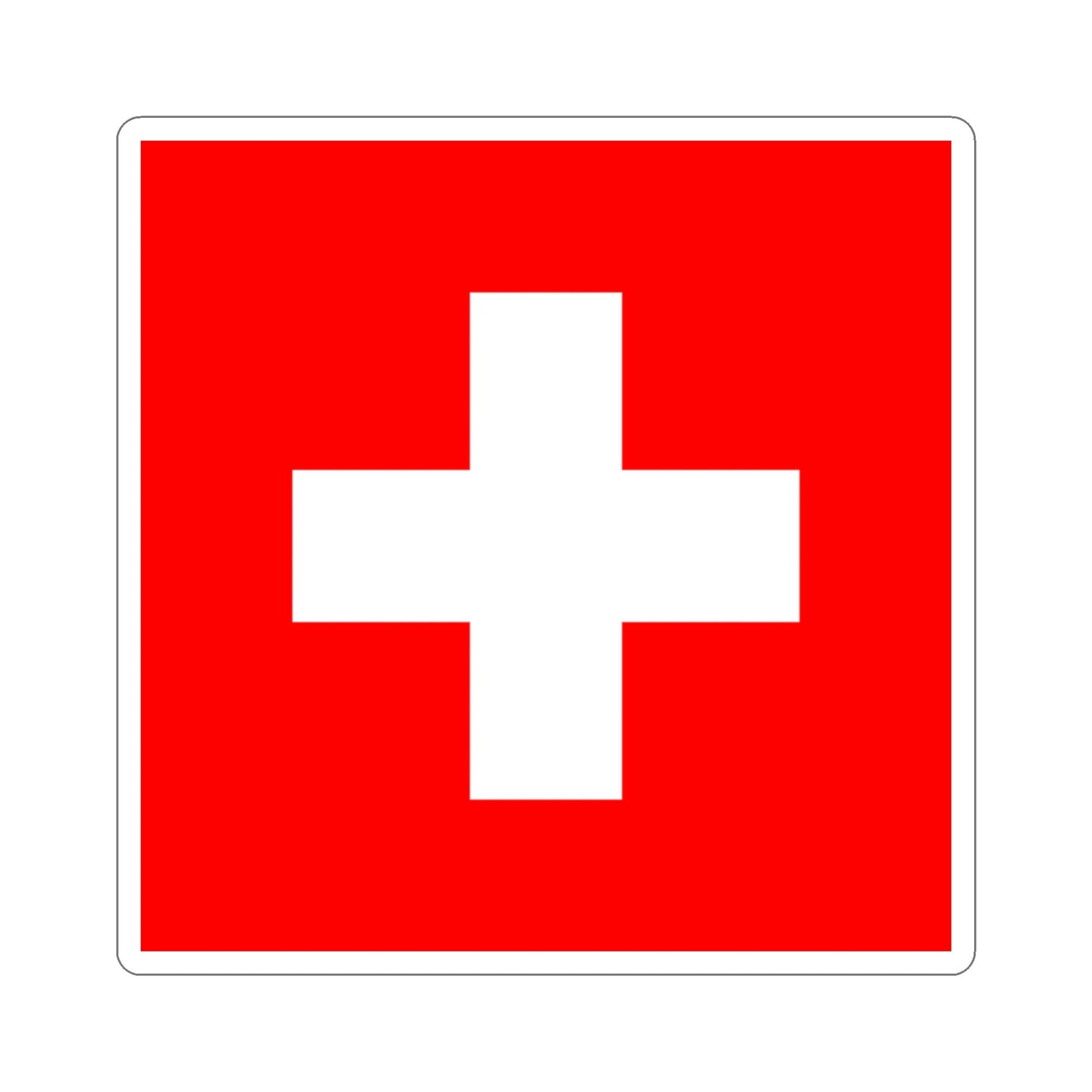 Flag of Switzerland STICKER Vinyl Die-Cut Decal-3 Inch-The Sticker Space