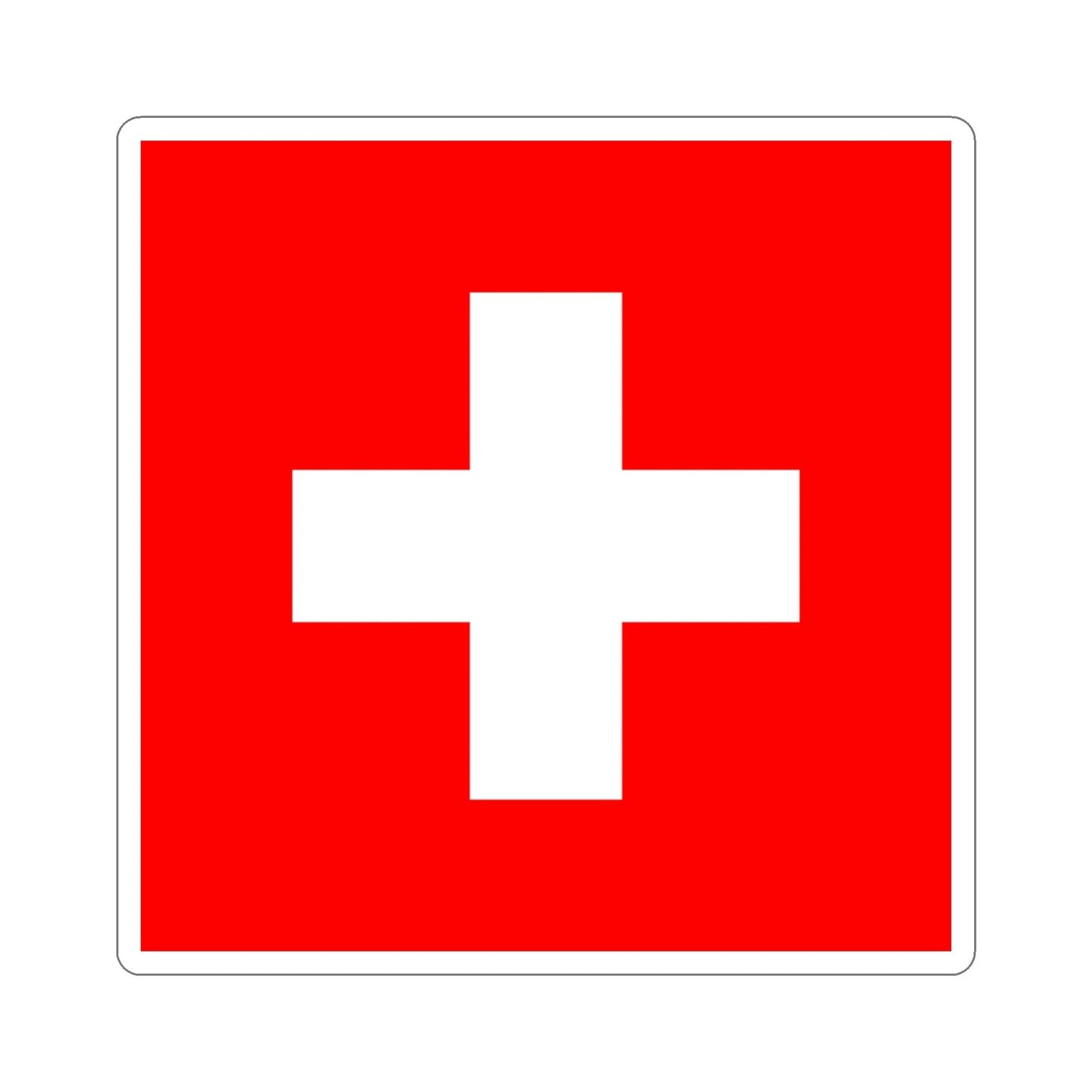 Flag of Switzerland STICKER Vinyl Die-Cut Decal-4 Inch-The Sticker Space