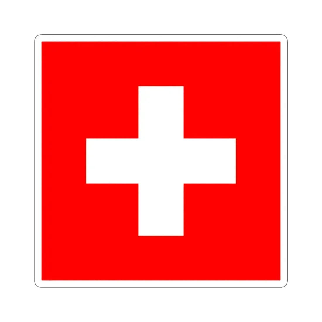 Flag of Switzerland STICKER Vinyl Die-Cut Decal 4 Inch - The Sticker Space