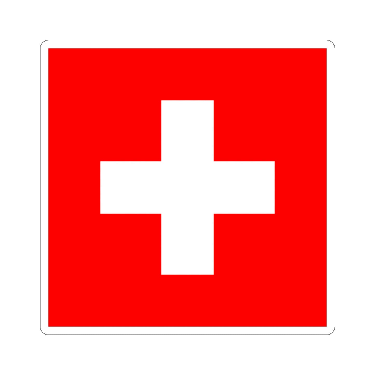 Flag of Switzerland STICKER Vinyl Die-Cut Decal-5 Inch-The Sticker Space