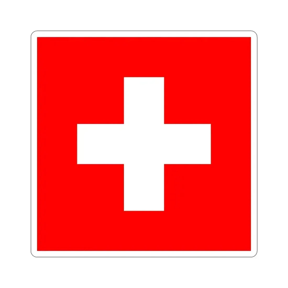 Flag of Switzerland STICKER Vinyl Die-Cut Decal 5 Inch - The Sticker Space