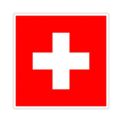 Flag of Switzerland STICKER Vinyl Die-Cut Decal 5 Inch - The Sticker Space
