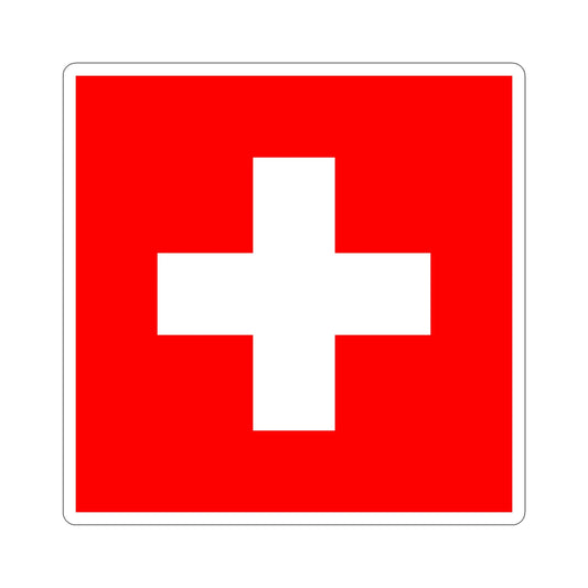 Flag of Switzerland STICKER Vinyl Die-Cut Decal-6 Inch-The Sticker Space