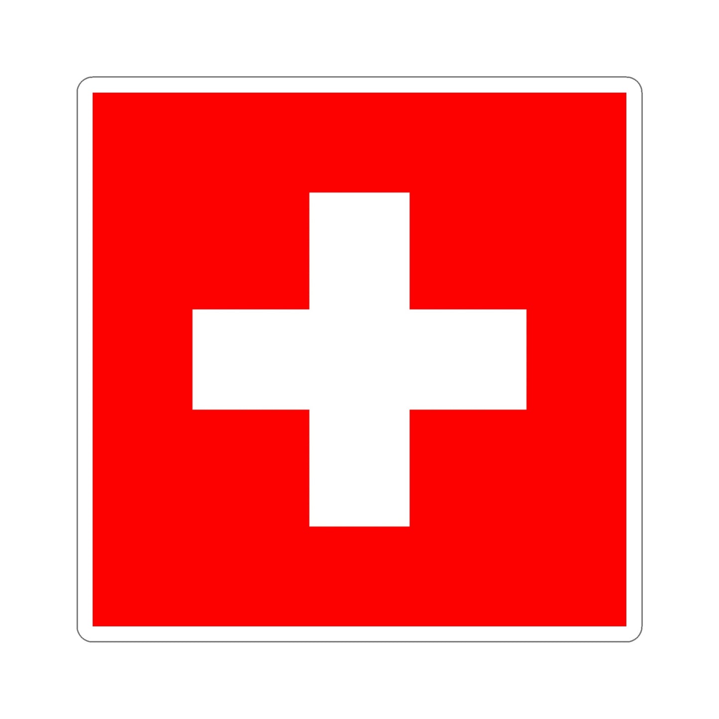 Flag of Switzerland STICKER Vinyl Die-Cut Decal-6 Inch-The Sticker Space