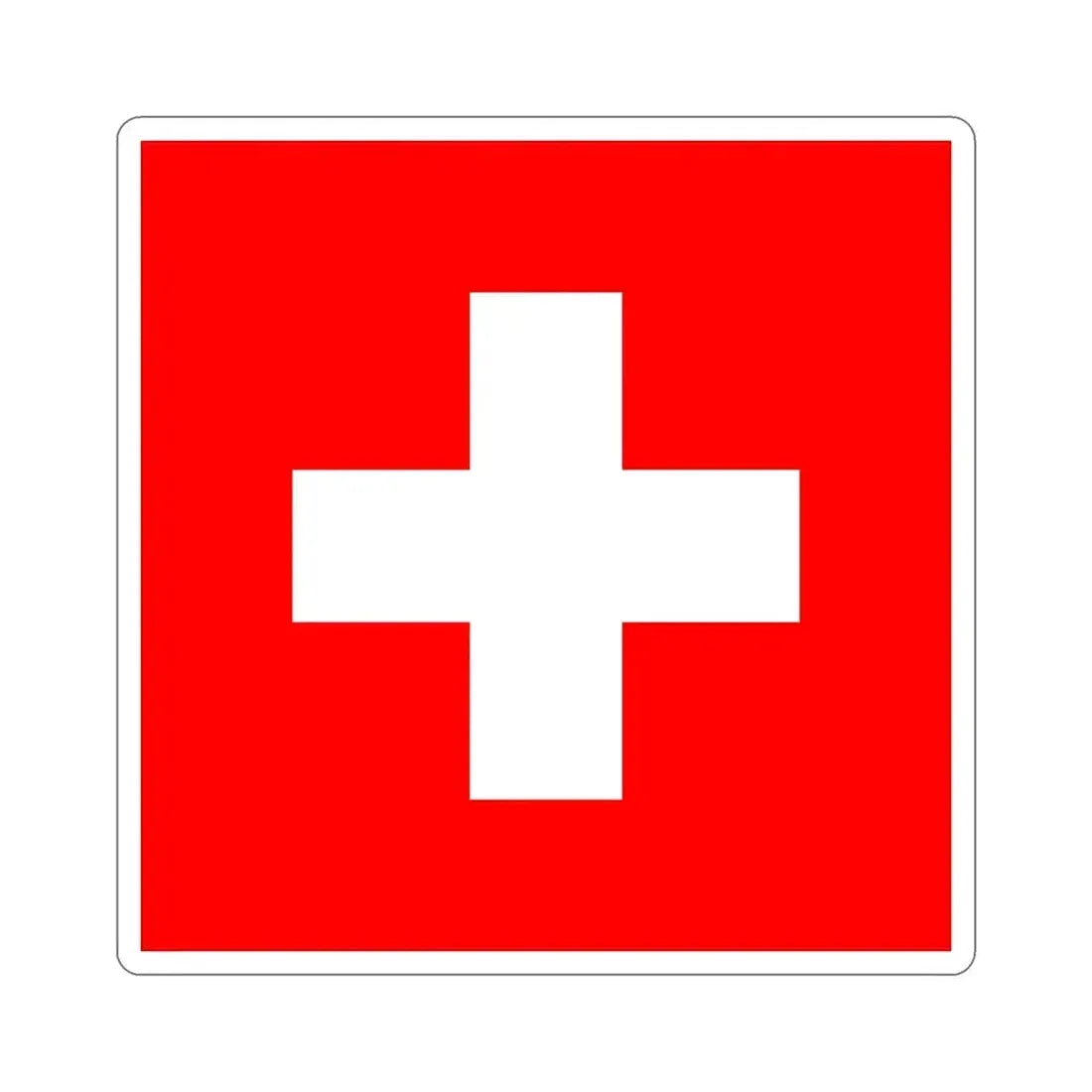 Flag of Switzerland STICKER Vinyl Die-Cut Decal 6 Inch - The Sticker Space