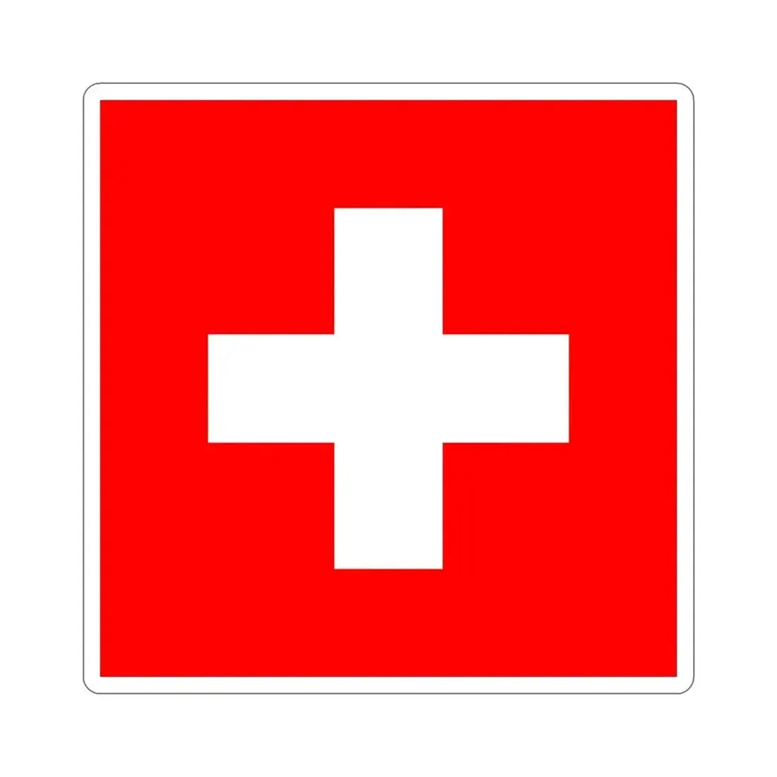 Flag of Switzerland STICKER Vinyl Die-Cut Decal - The Sticker Space