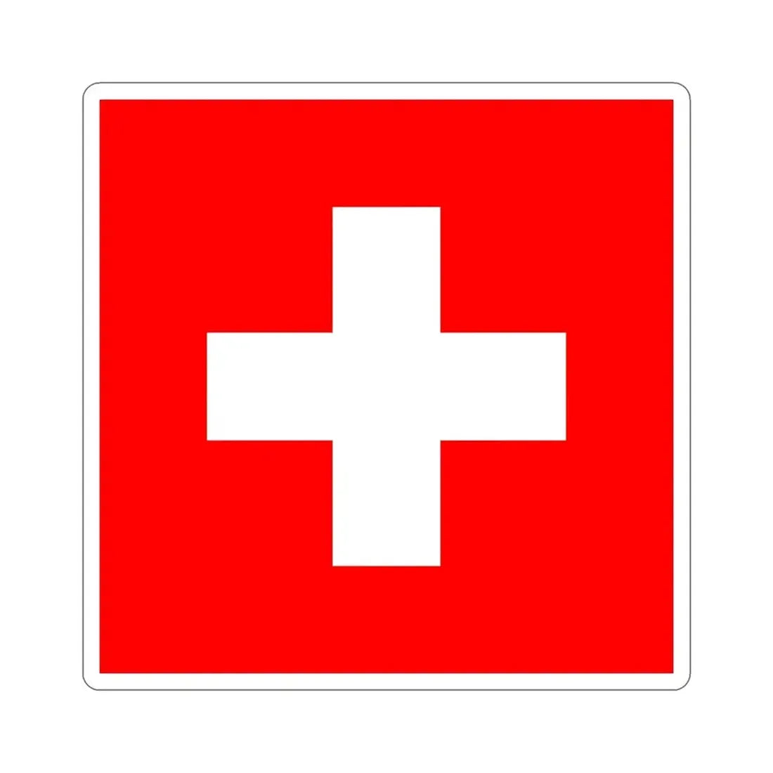 Flag of Switzerland STICKER Vinyl Die-Cut Decal - The Sticker Space