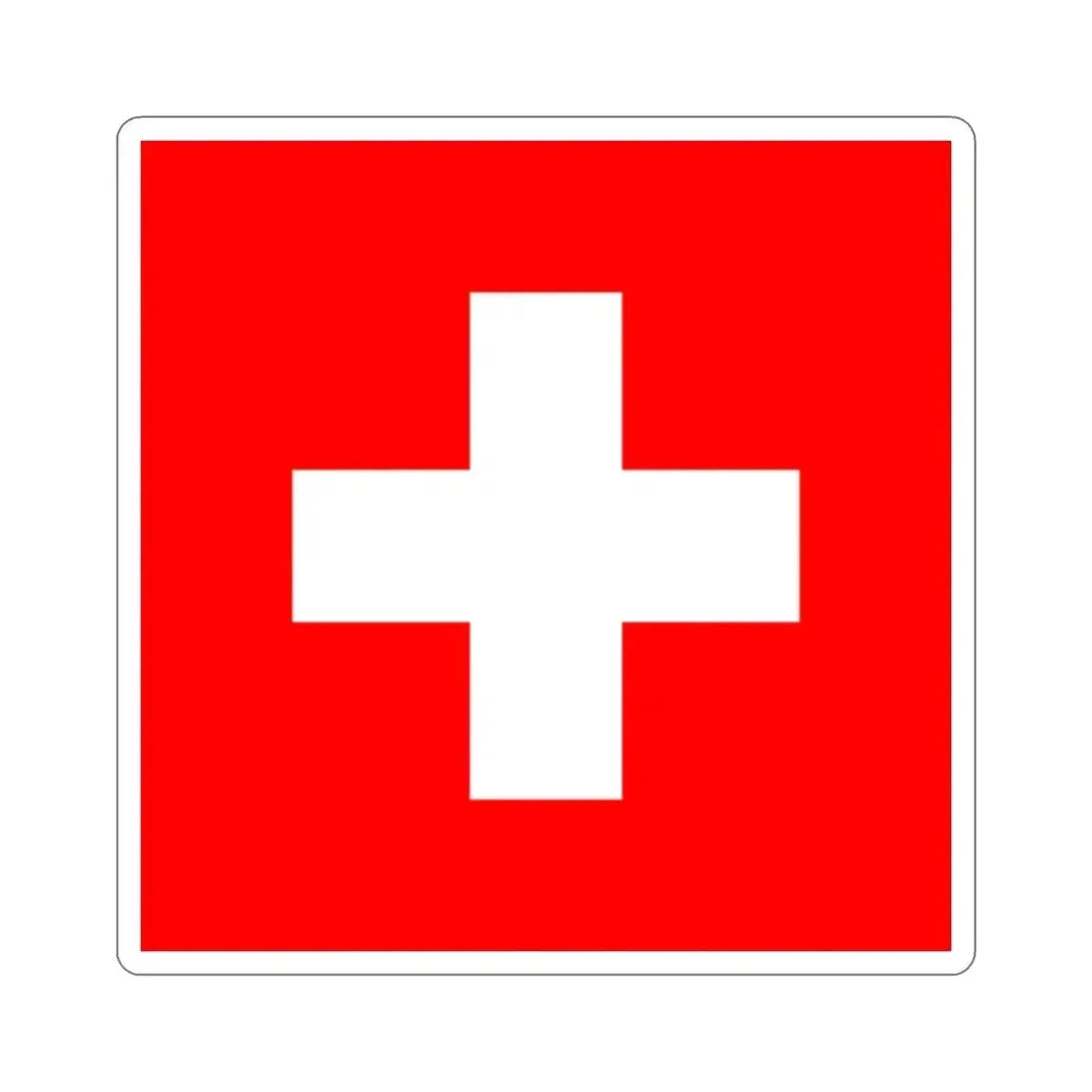 Flag of Switzerland STICKER Vinyl Die-Cut Decal - The Sticker Space