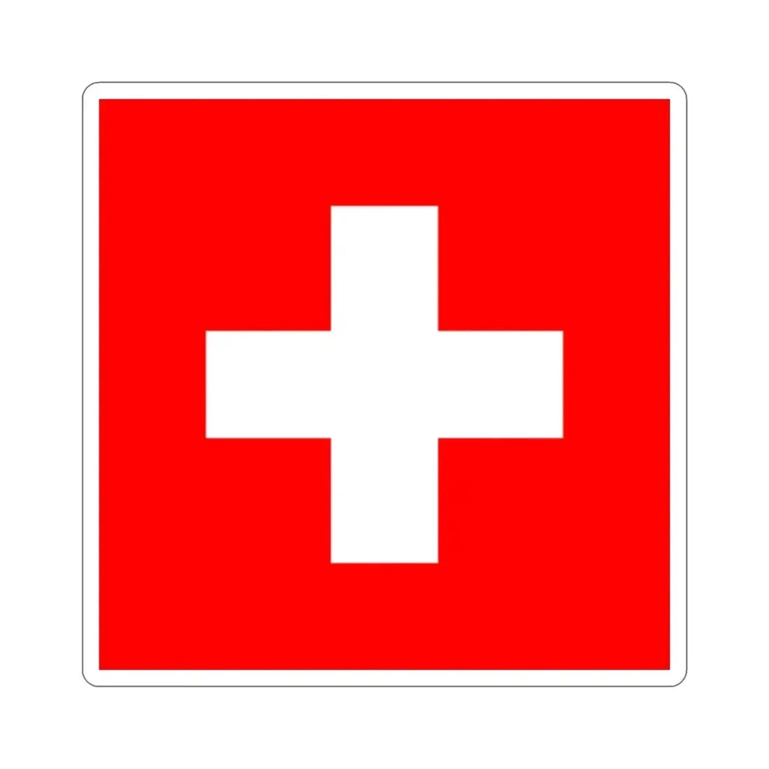 Flag of Switzerland STICKER Vinyl Die-Cut Decal - The Sticker Space
