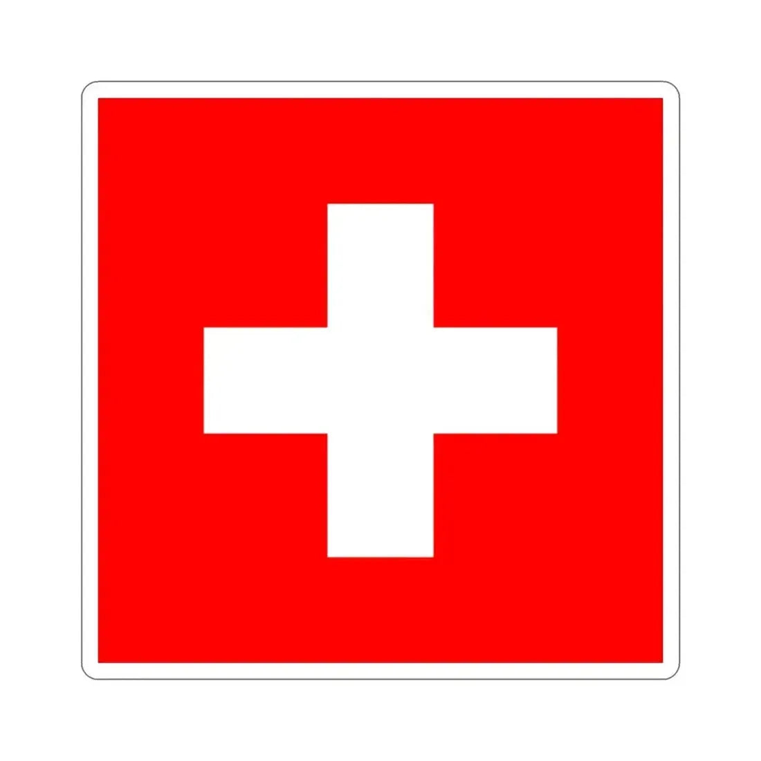 Flag of Switzerland STICKER Vinyl Die-Cut Decal - The Sticker Space