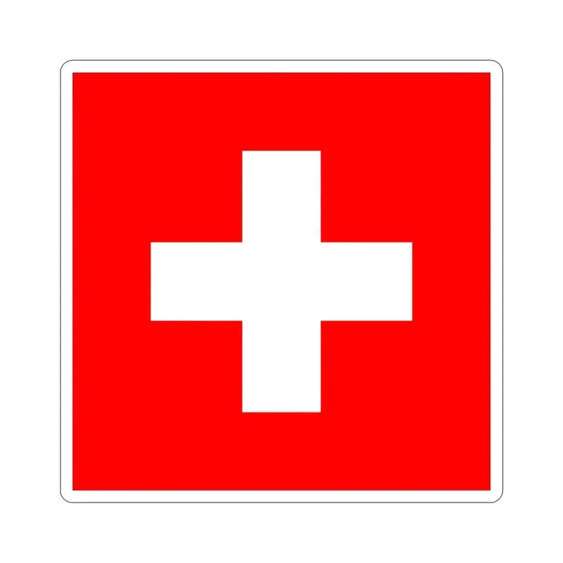 Flag of Switzerland STICKER Vinyl Die-Cut Decal - The Sticker Space