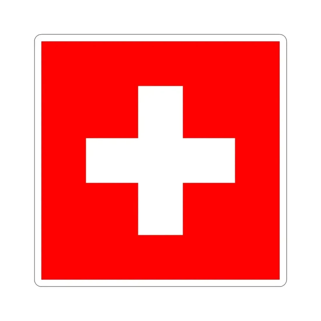 Flag of Switzerland STICKER Vinyl Die-Cut Decal - The Sticker Space