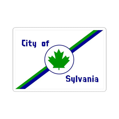 Flag of Sylvania Ohio 1977-2021 (United States) STICKER Vinyl Kiss-Cut Decal 4 Inch White - The Sticker Space