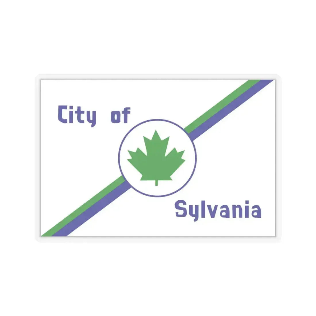 Flag of Sylvania, Ohio - STICKER Vinyl Kiss-Cut Decal 4 Inch Transparent - The Sticker Space