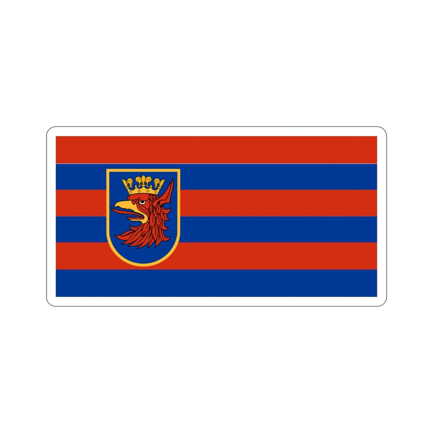 Flag of Szczecin Poland STICKER Vinyl Die-Cut Decal-4 Inch-The Sticker Space