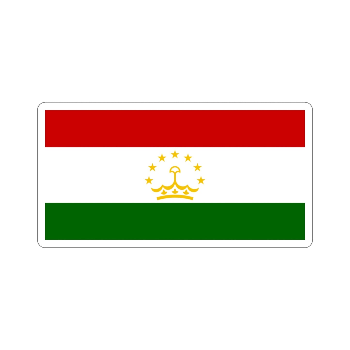 Flag of Tajikistan STICKER Vinyl Die-Cut Decal-3 Inch-The Sticker Space