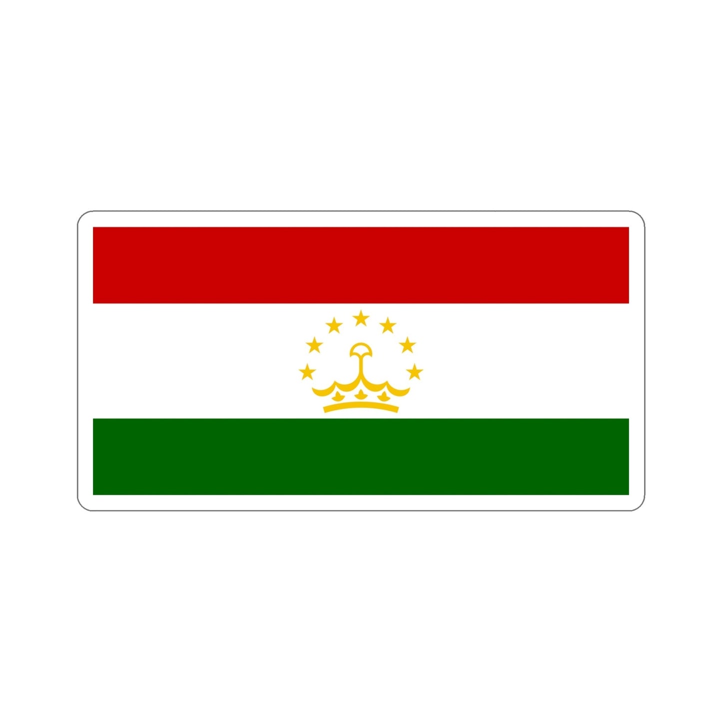 Flag of Tajikistan STICKER Vinyl Die-Cut Decal-6 Inch-The Sticker Space