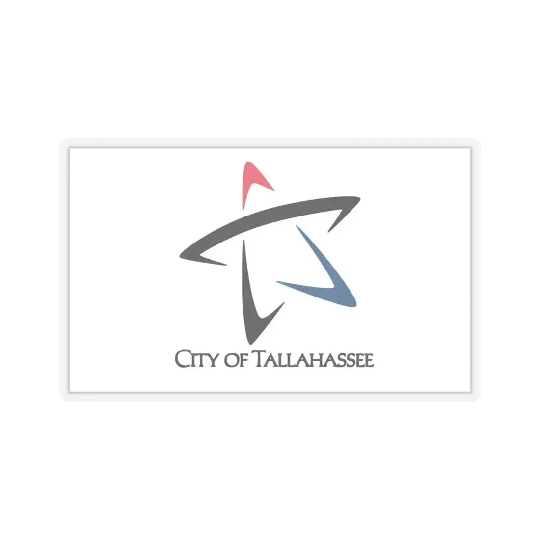 Flag of Tallahassee, Florida - STICKER Vinyl Kiss-Cut Decal 4 Inch Transparent - The Sticker Space