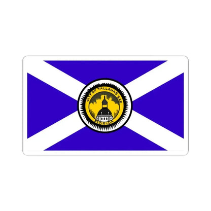 Flag of Tallahassee Florida Waltson Flag used 1955-1986 (United States) STICKER Vinyl Kiss-Cut Decal 2 Inch White - The Sticker Space