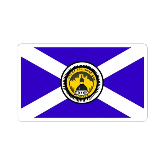Flag of Tallahassee Florida Waltson Flag used 1955-1986 (United States) STICKER Vinyl Kiss-Cut Decal 2 Inch White - The Sticker Space