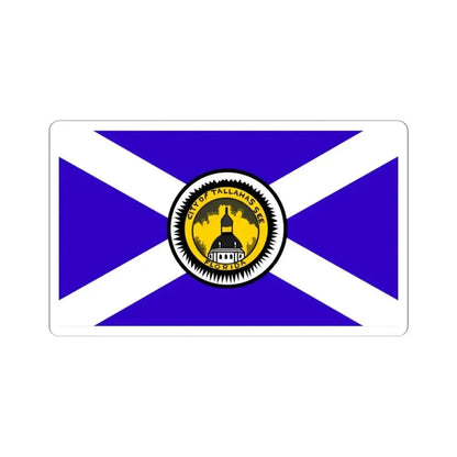 Flag of Tallahassee Florida Waltson Flag used 1955-1986 (United States) STICKER Vinyl Kiss-Cut Decal 3 Inch White - The Sticker Space