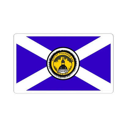 Flag of Tallahassee Florida Waltson Flag used 1955-1986 (United States) STICKER Vinyl Kiss-Cut Decal 4 Inch White - The Sticker Space