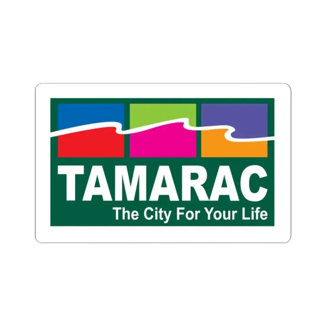 Flag of Tamarac Florida (United States) STICKER Vinyl Kiss-Cut Decal 2 Inch White - The Sticker Space