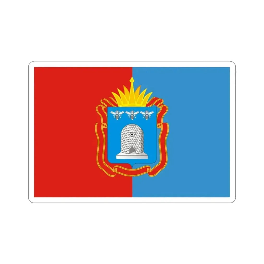 Flag of Tambov Oblast Russia - STICKER Vinyl Kiss-Cut Decal 3 Inch White - The Sticker Space