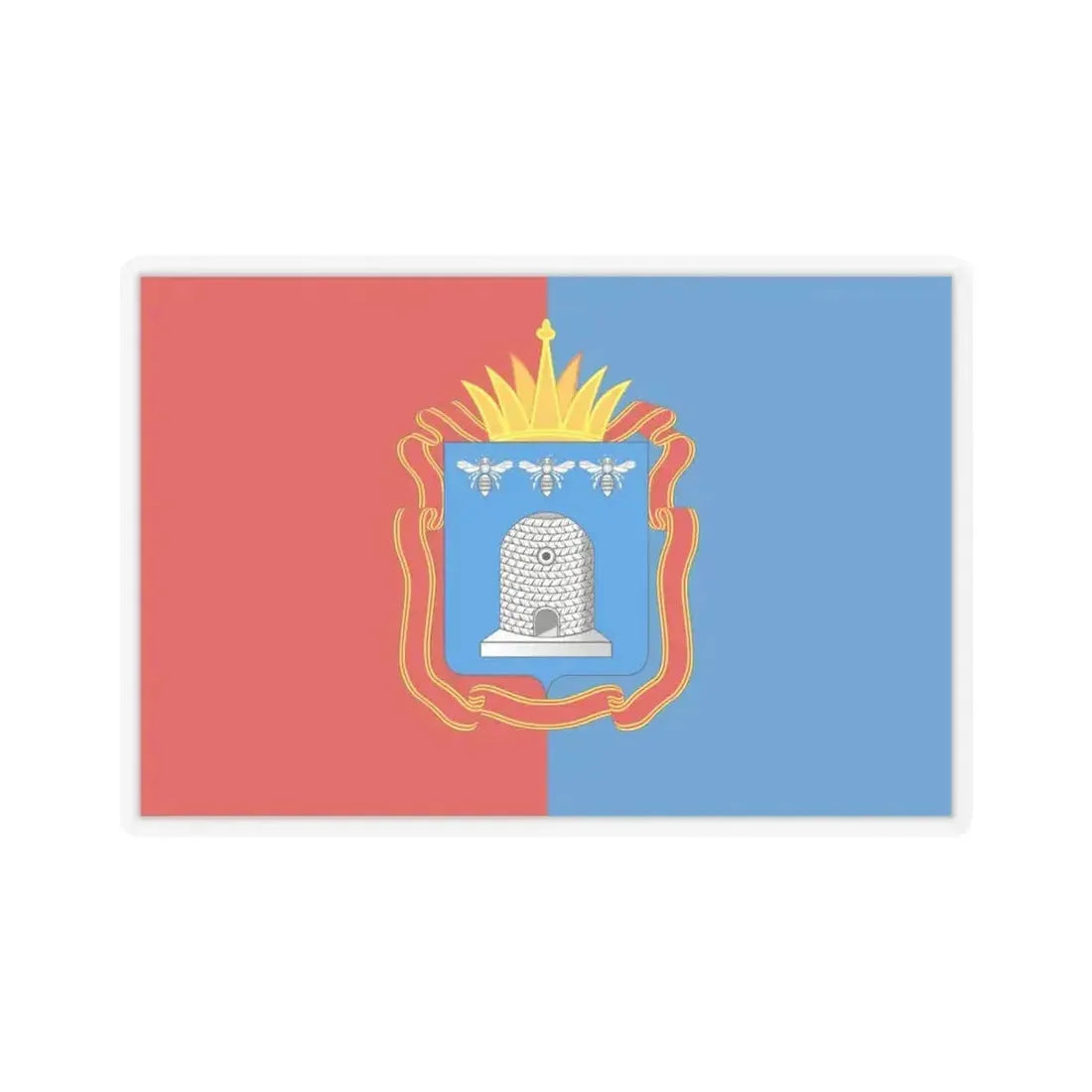 Flag of Tambov Oblast Russia - STICKER Vinyl Kiss-Cut Decal 4 Inch Transparent - The Sticker Space