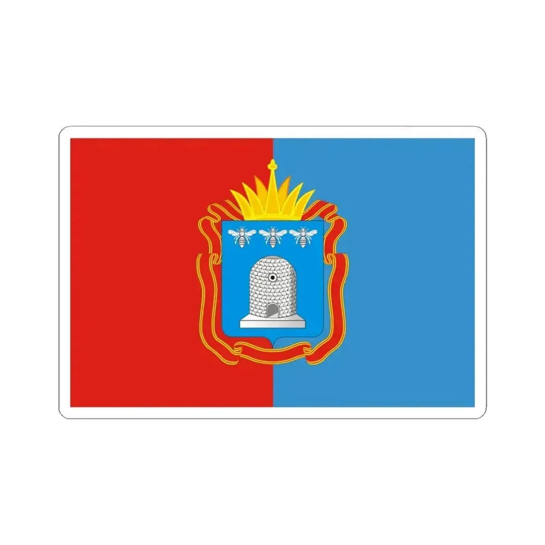 Flag of Tambov Oblast Russia - STICKER Vinyl Kiss-Cut Decal 4 Inch White - The Sticker Space