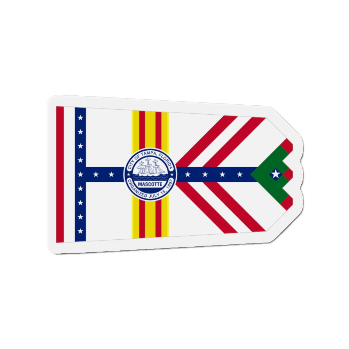 Flag of Tampa Florida - Die-Cut Magnet-2" x 2"-The Sticker Space