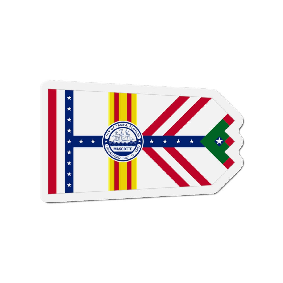 Flag of Tampa Florida - Die-Cut Magnet-3" x 3"-The Sticker Space