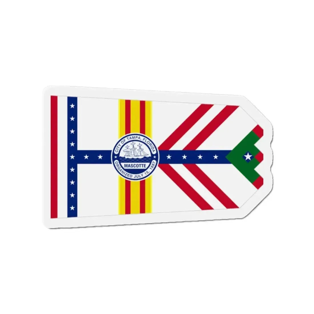 Flag of Tampa Florida - Refrigerator Magnet 2 Inch - The Sticker Space