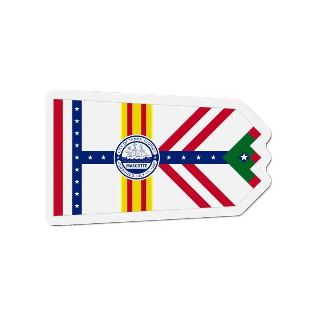 Flag of Tampa Florida - Refrigerator Magnet 3 Inch - The Sticker Space
