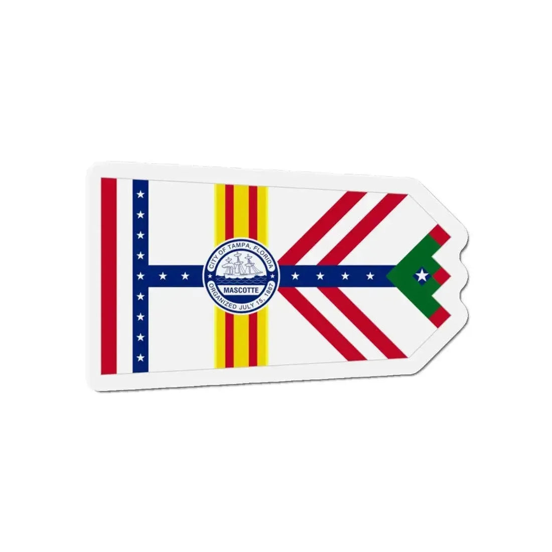 Flag of Tampa Florida - Refrigerator Magnet 5 Inch - The Sticker Space