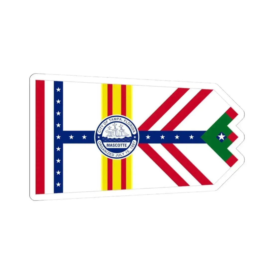 Flag of Tampa, Florida - STICKER Vinyl Kiss-Cut Decal 3 Inch White - The Sticker Space