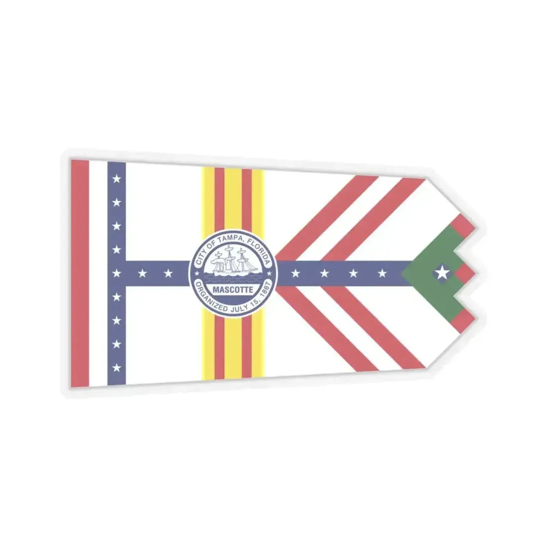 Flag of Tampa, Florida - STICKER Vinyl Kiss-Cut Decal 4 Inch Transparent - The Sticker Space