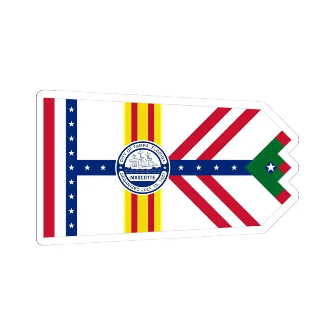 Flag of Tampa Florida (United States) STICKER Vinyl Kiss-Cut Decal 3 Inch White - The Sticker Space