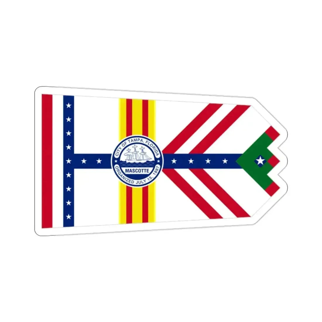 Flag of Tampa Florida USA STICKER Vinyl Die-Cut Decal 2 Inch - The Sticker Space
