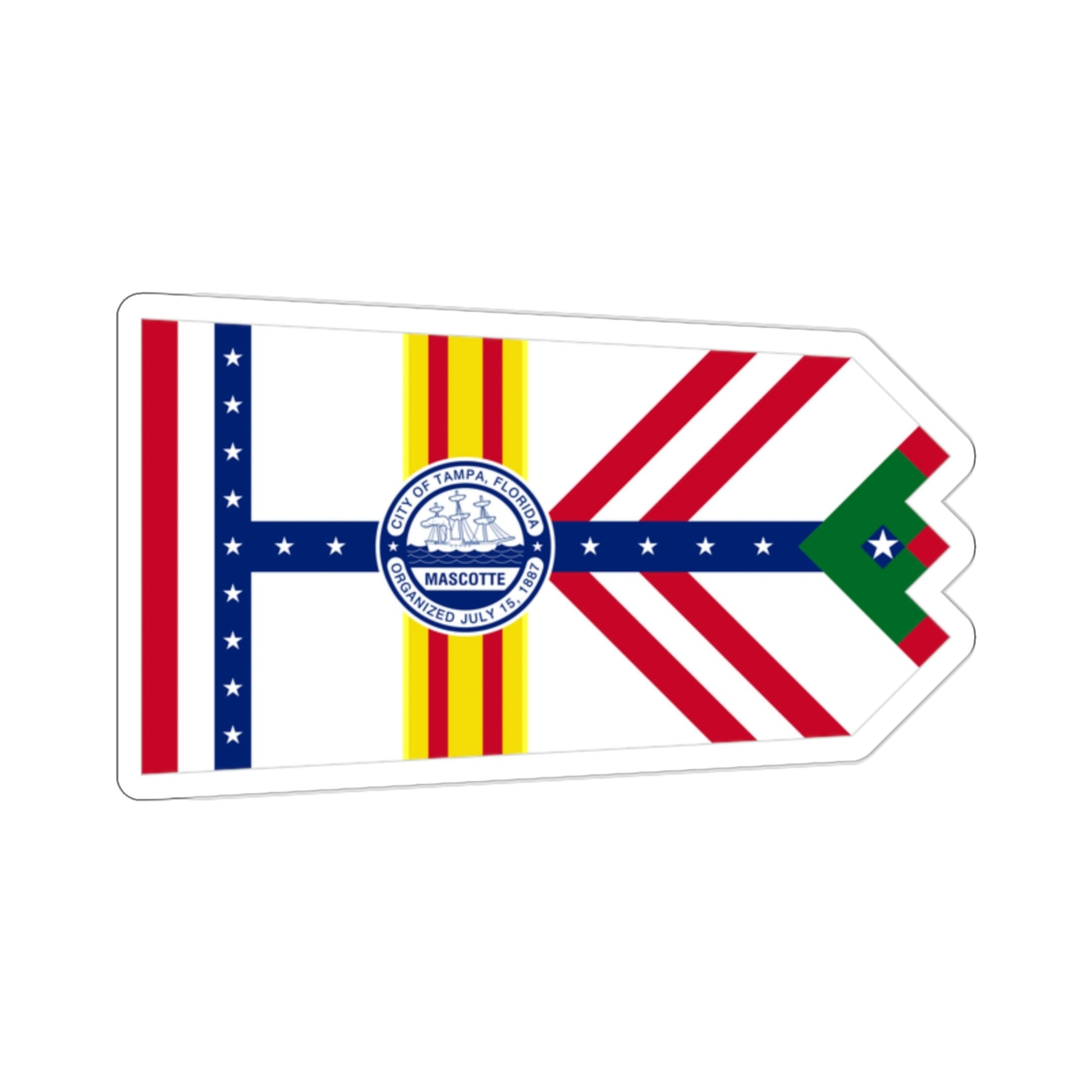 Flag of Tampa Florida USA STICKER Vinyl Die-Cut Decal-2 Inch-The Sticker Space