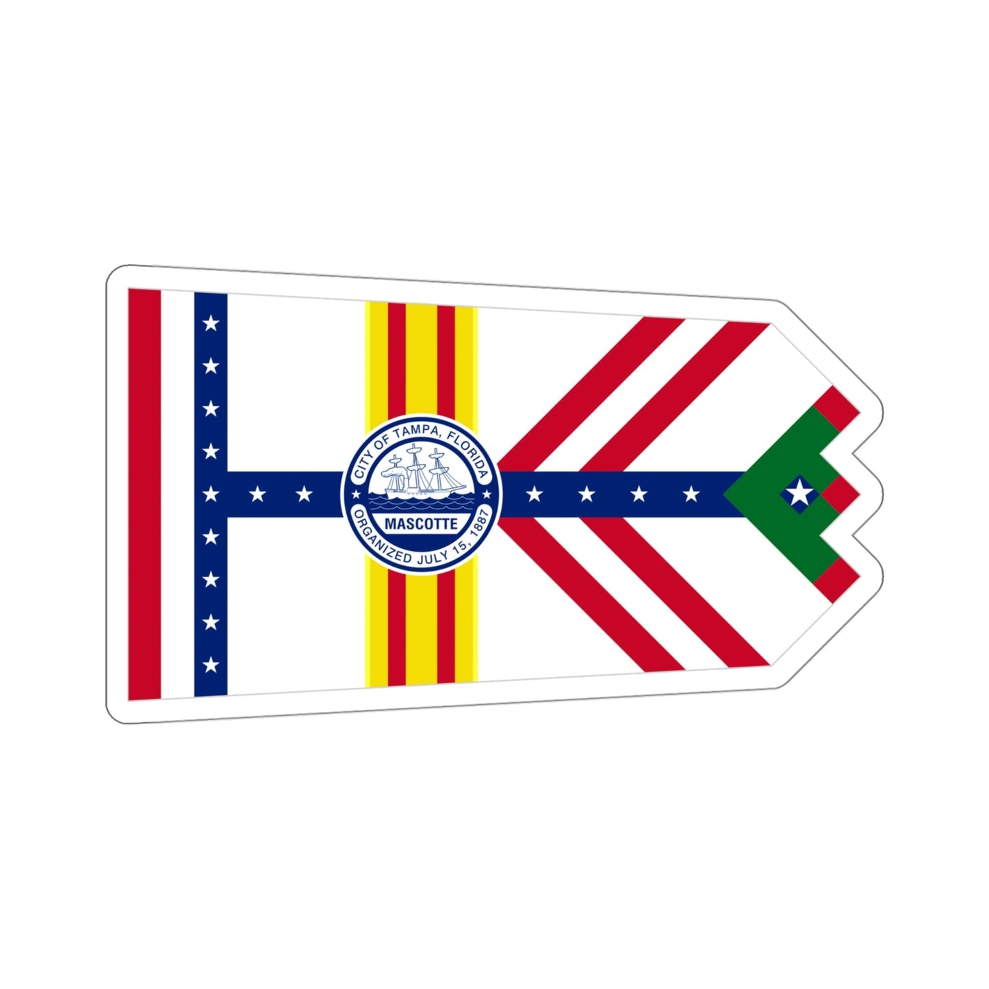 Flag of Tampa Florida USA STICKER Vinyl Die-Cut Decal-4 Inch-The Sticker Space