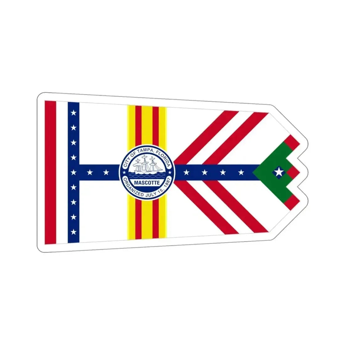 Flag of Tampa Florida USA STICKER Vinyl Die-Cut Decal 4 Inch - The Sticker Space