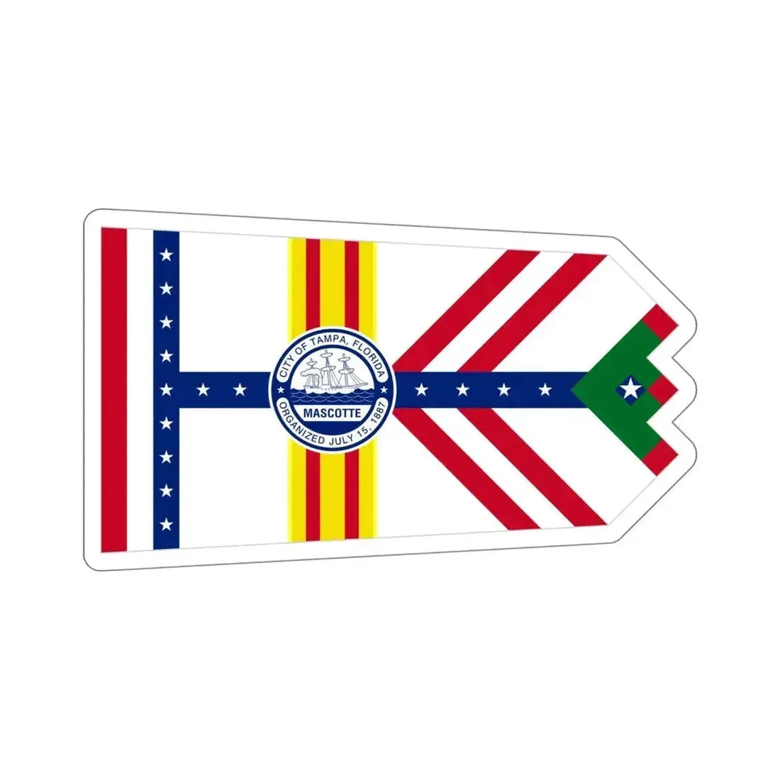 Flag of Tampa Florida USA STICKER Vinyl Die-Cut Decal 5 Inch - The Sticker Space
