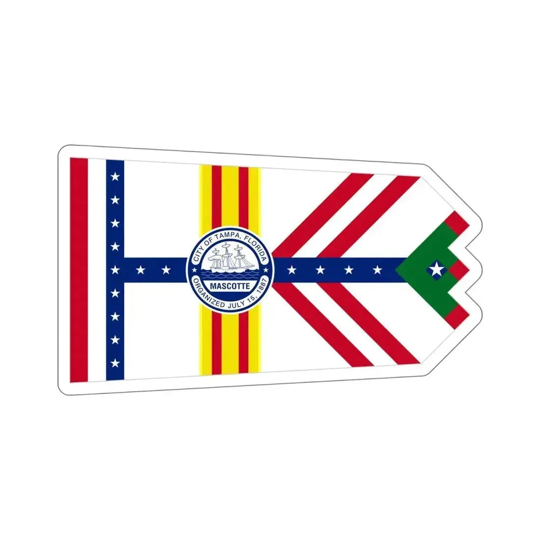 Flag of Tampa Florida USA STICKER Vinyl Die-Cut Decal 6 Inch - The Sticker Space