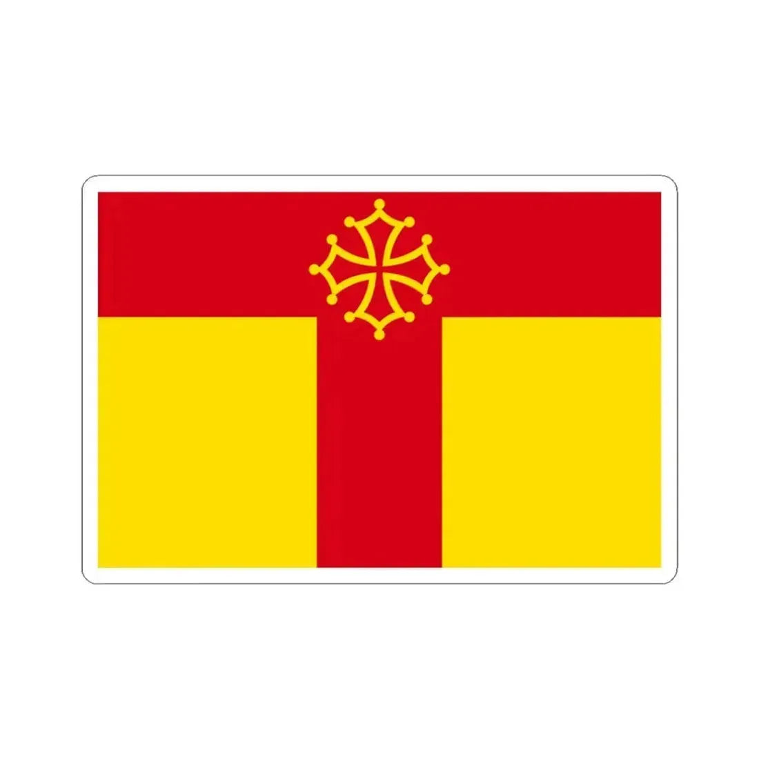 Flag of Tarn France - STICKER Vinyl Kiss-Cut Decal 3 Inch White - The Sticker Space