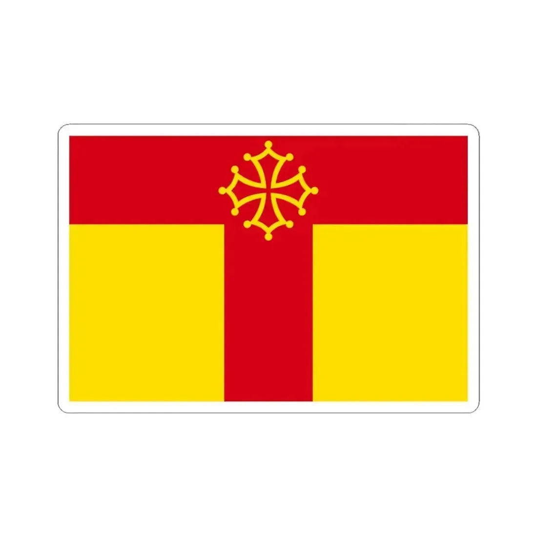 Flag of Tarn France - STICKER Vinyl Kiss-Cut Decal 4 Inch White - The Sticker Space