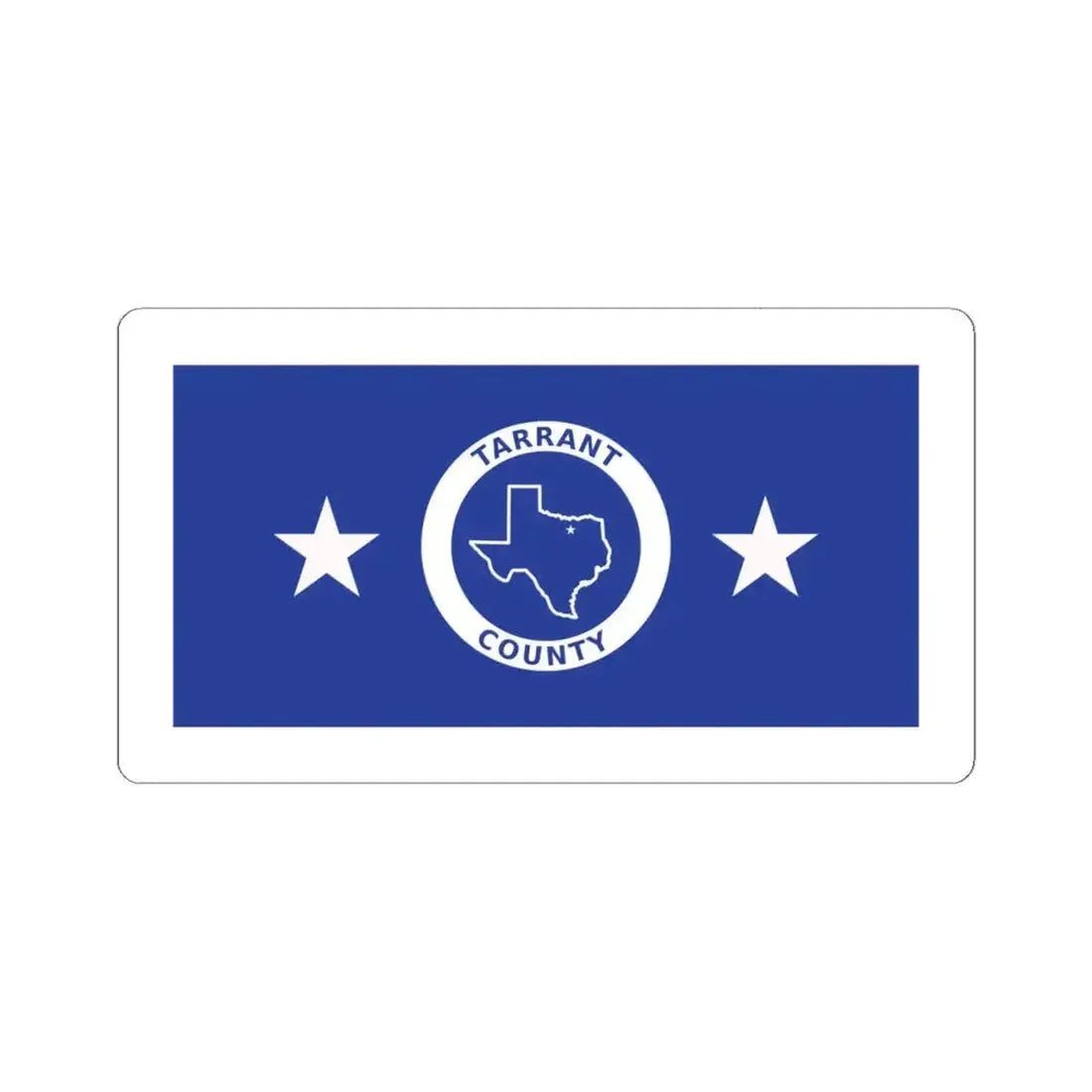 Flag of Tarrant County Texas (United States) STICKER Vinyl Kiss-Cut Decal 4 Inch White - The Sticker Space