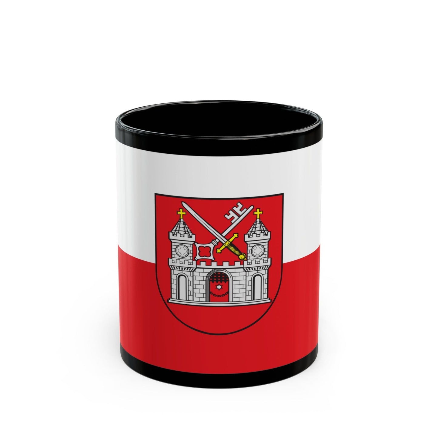 Flag of Tartu Estonia - Black Coffee Mug-11oz-The Sticker Space