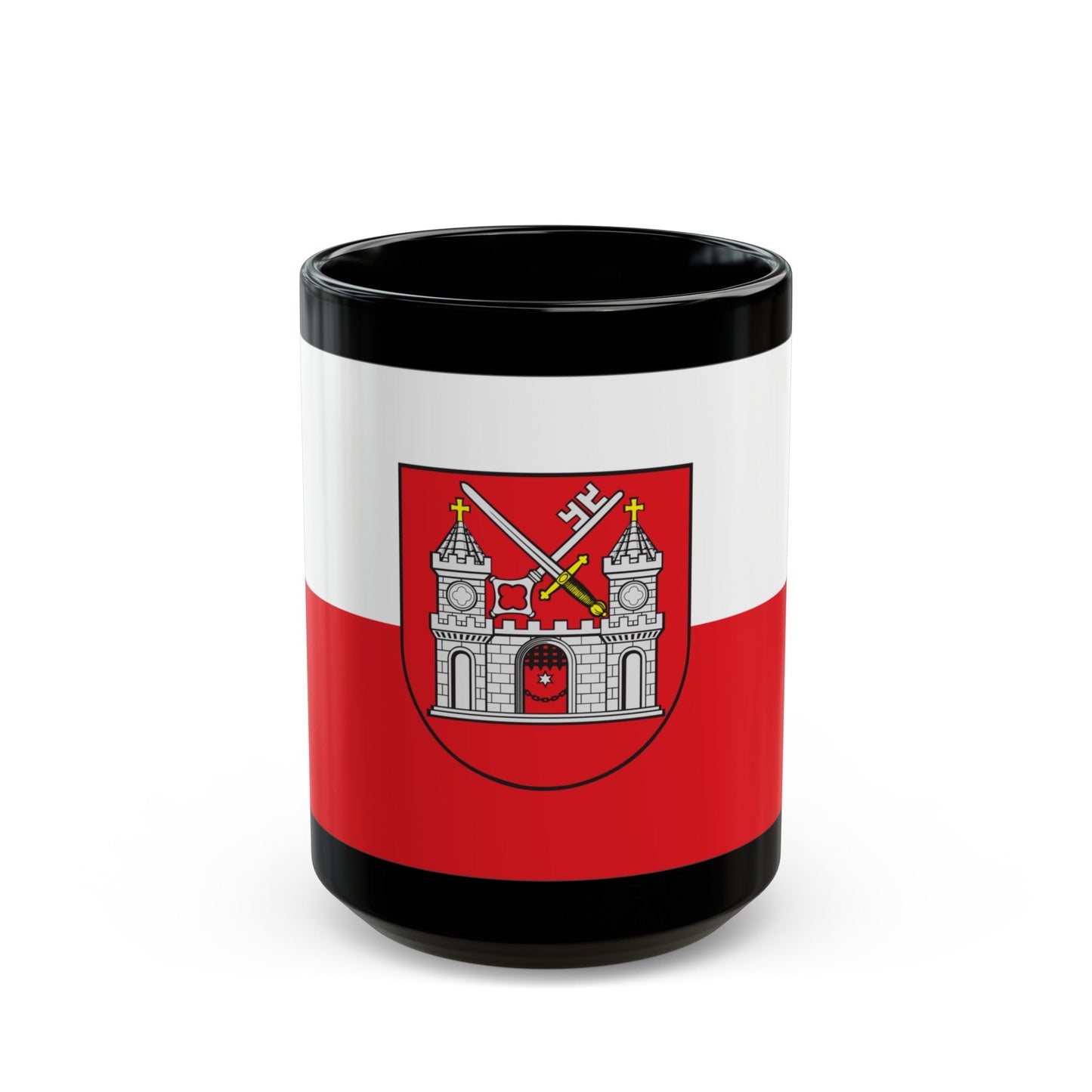 Flag of Tartu Estonia - Black Coffee Mug-15oz-The Sticker Space